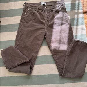 GAP High Rise Corduroy Pants in Brown